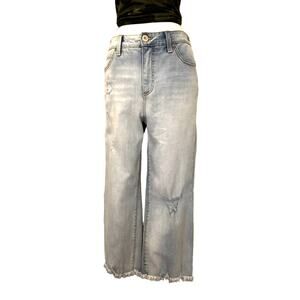 INC INTERNATIONAL CONCEPTS Blue High Rise Wide Leg Crop Denim Jeans sz 8 (NWT)